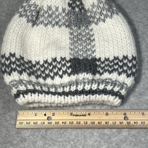 Nardi Tagliaferri Beanie Womens Wool Alpaca Blend Made‎ Italy Pom Pom Grey White - Picture 10 of 10